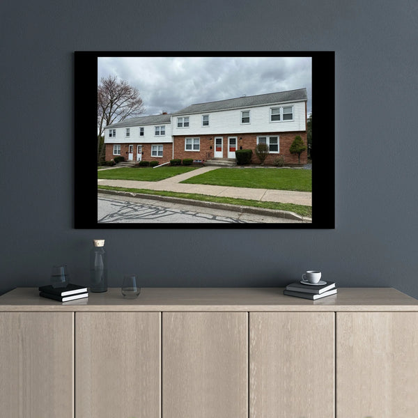 Suburban Townhouse Canvas Wall Art | Architectural Photography Print | Premium Gallery Wrapped Canvas | Home and Office Decor