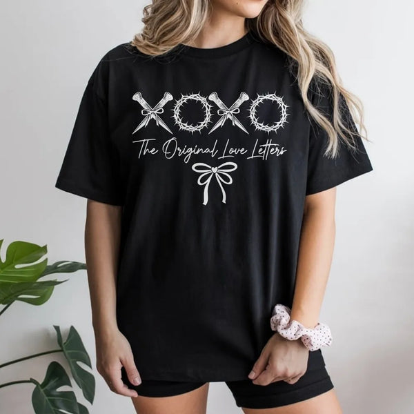 XOXO The Original Love Letters T-Shirt | Religious Christian Valentine Graphic Tee | 100% Cotton Premium Quality | Faith-Base